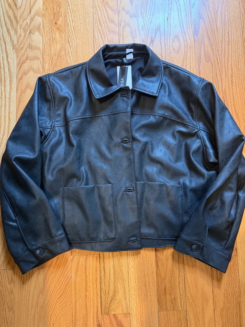H&M Divided Faux Leather Black Jacket
